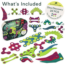 Clixo Dino Discovery Pack - 22 Piece Magnetic Building Set