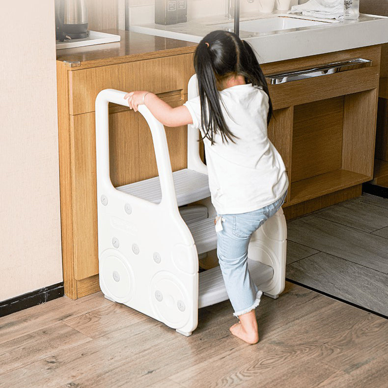 3 Step Stool for Kids -White - Image 3