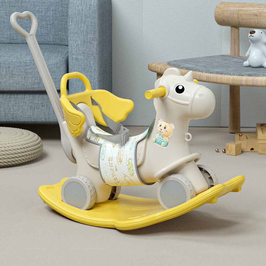 2-In-1 Rocking Horse & Ride On - Yellow - Image 10